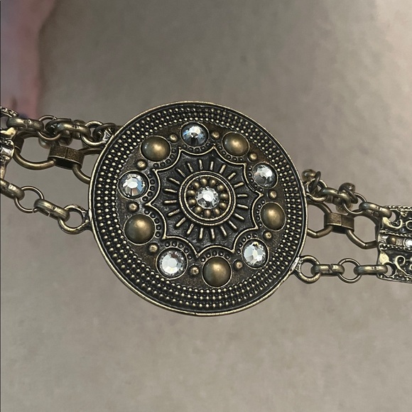 NEW Leather Rock Adjustable Stoned Belt